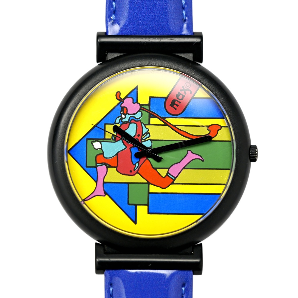Peter Max 1988 Collectible Wrist Watch Black Case 42mm